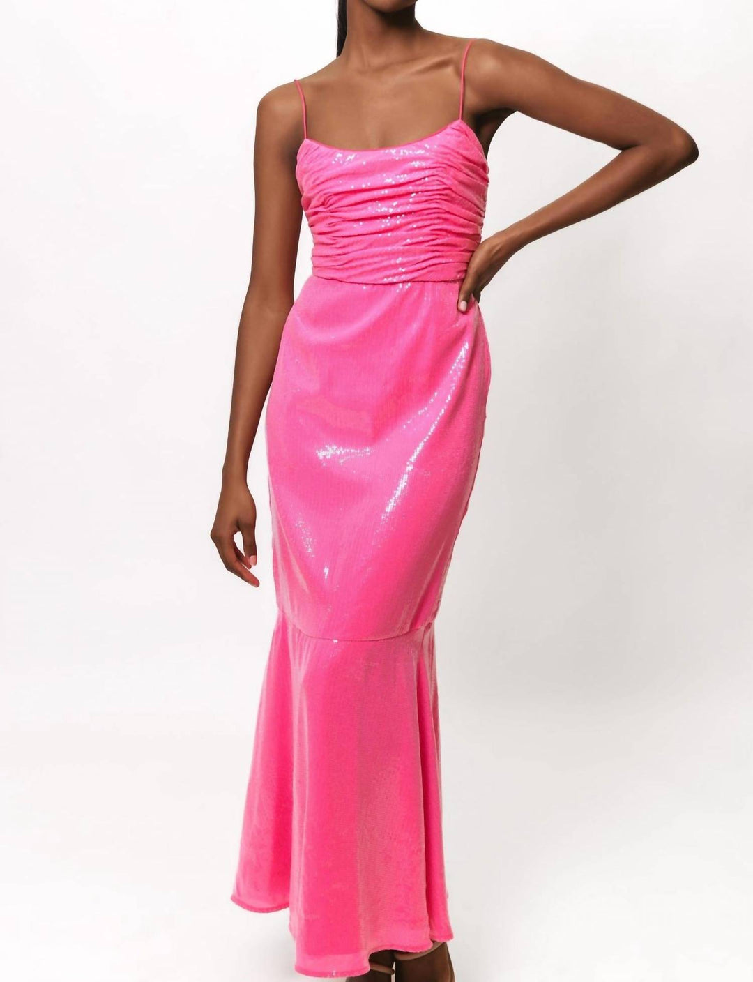 hutch Sequin Maxi Dress In Pink
