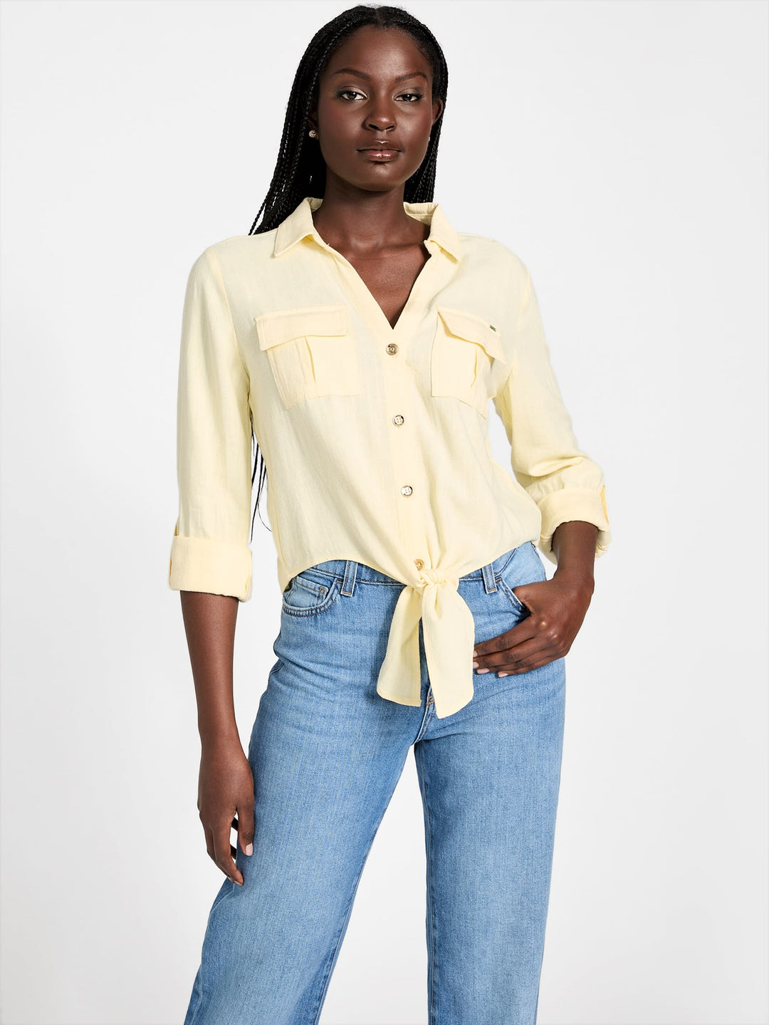 Guess Factory Harper Tie-Front Top | ShopSimon