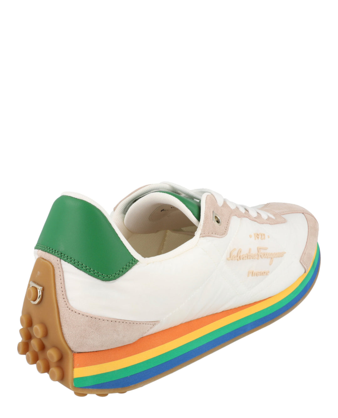 Salvatore Ferragamo Iggy Mixed Media Sneakers | ShopSimon