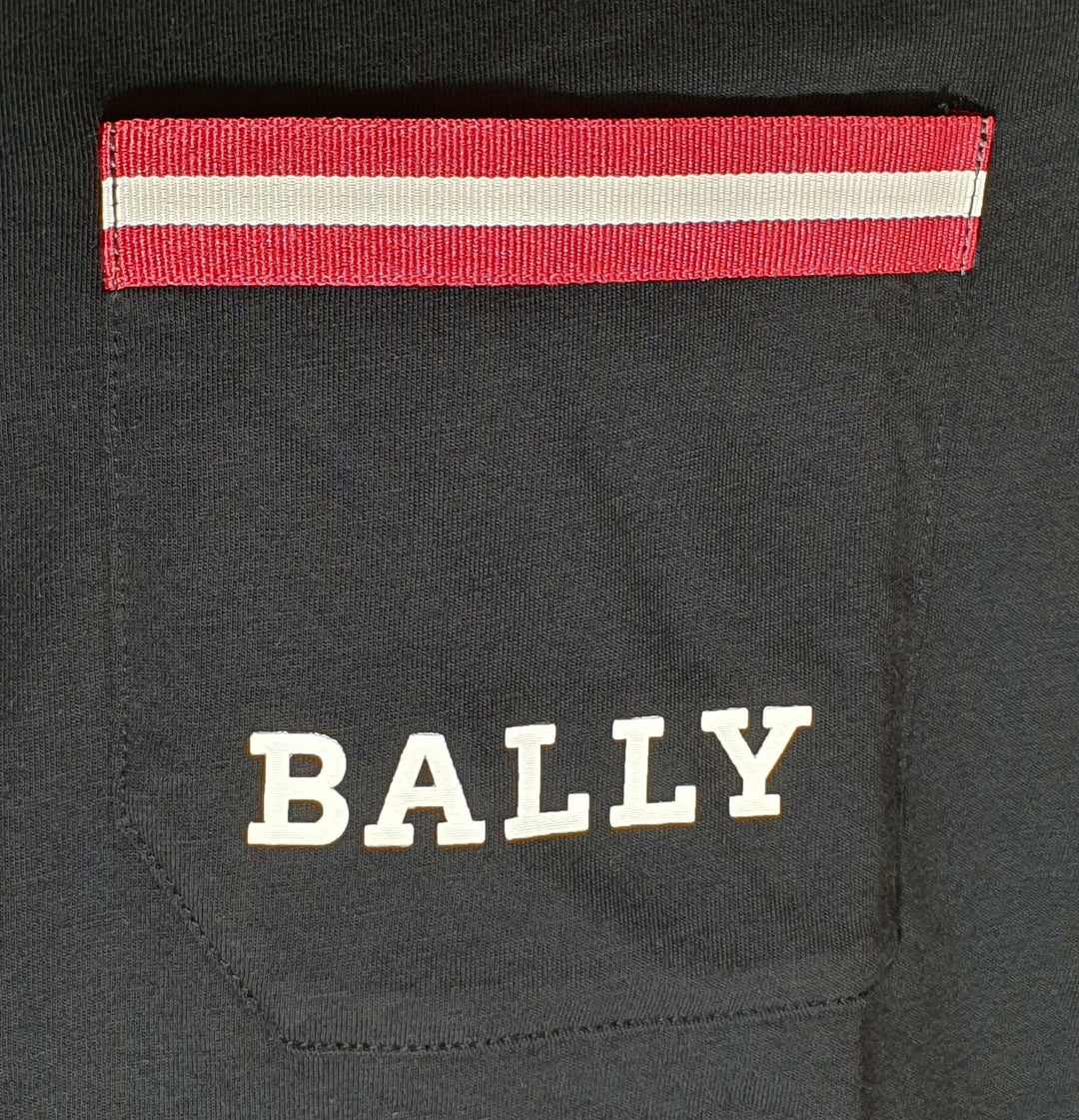 Bally 6233729 Men's Black 100% Cotton Pocket T-shirt ShopSimon