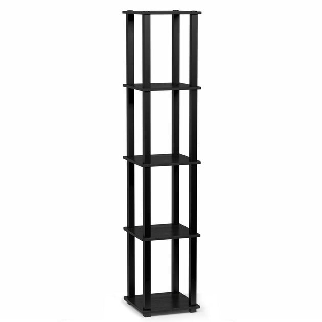 Furinno Turn-S-Tube 5-Tier Corner Square Rack Display Shelf with Square ...