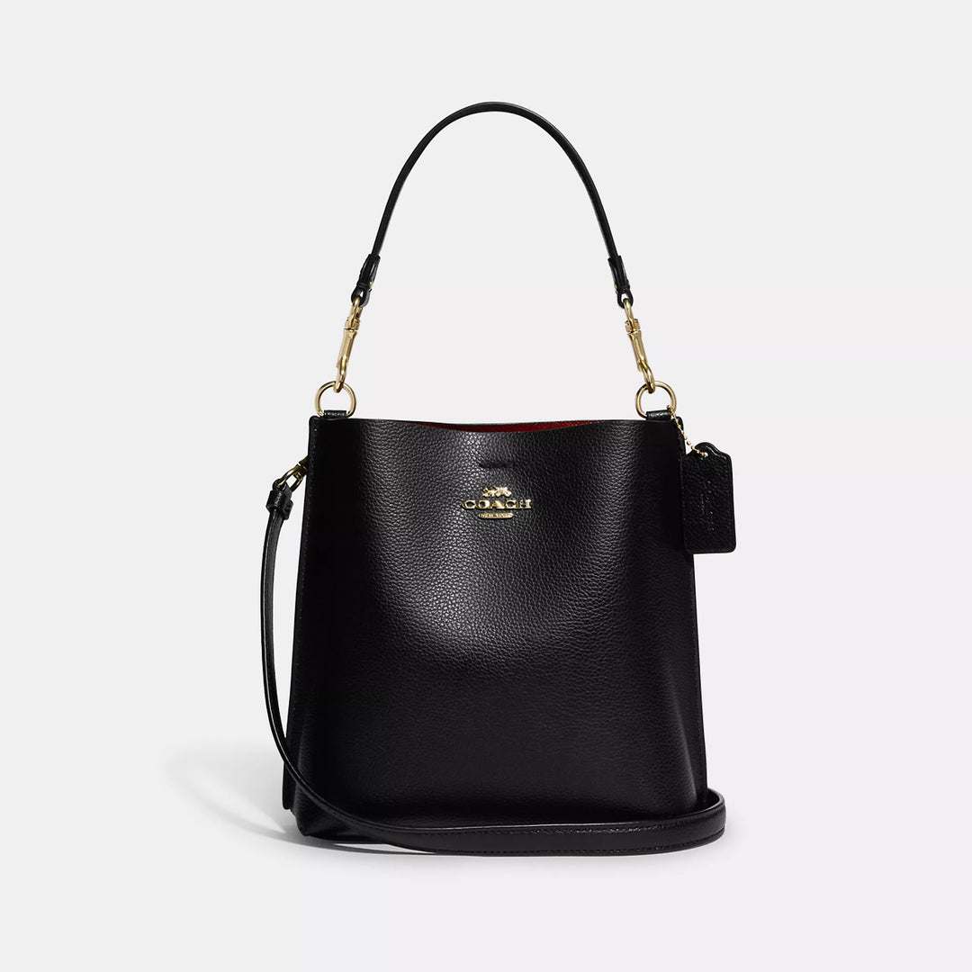 Coach black bucket bag sale