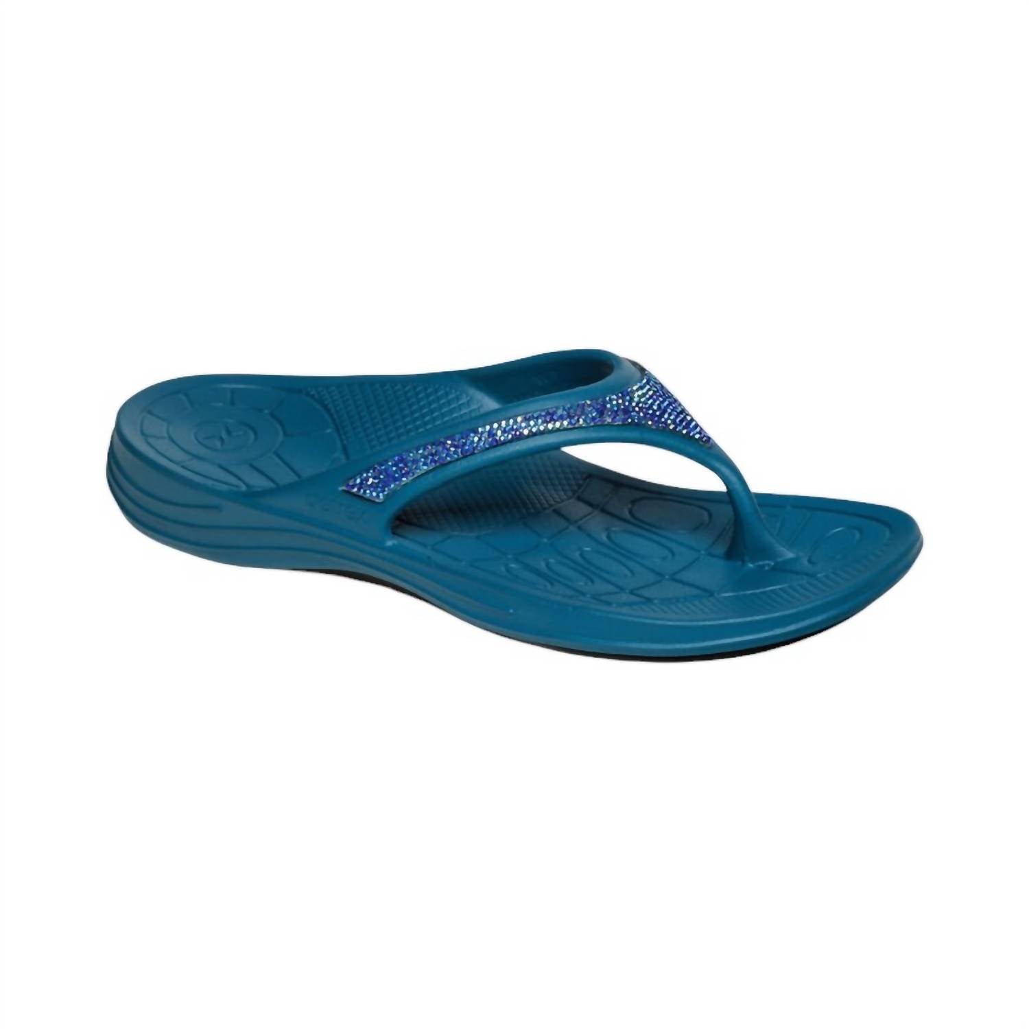 Aetrex Women´s Fiji Sparkle Slippers In Sea Blue,Specials : American Fashion Style Bags On Sale