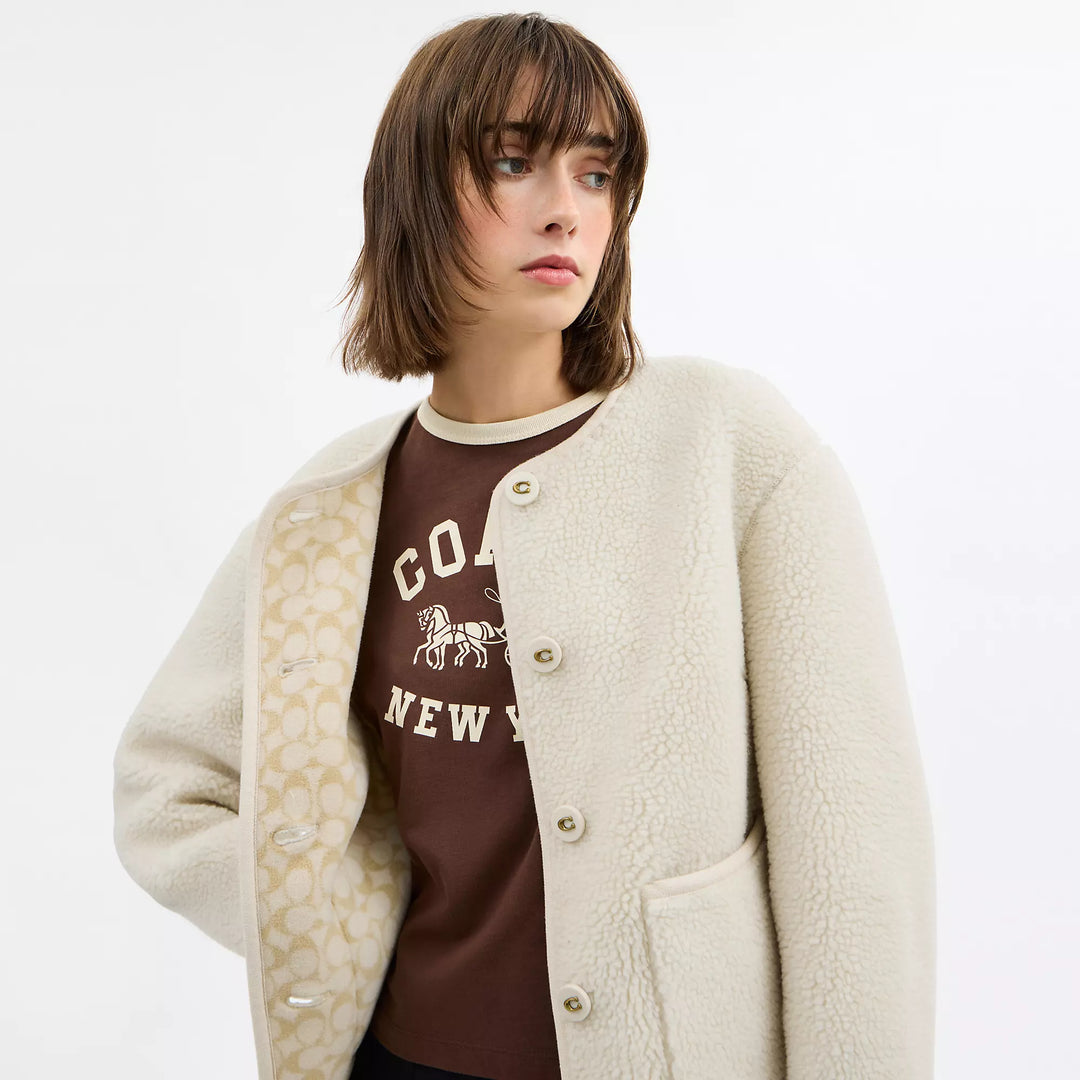 Coach Outlet Short Sherpa Cardi Jacket | ShopSimon