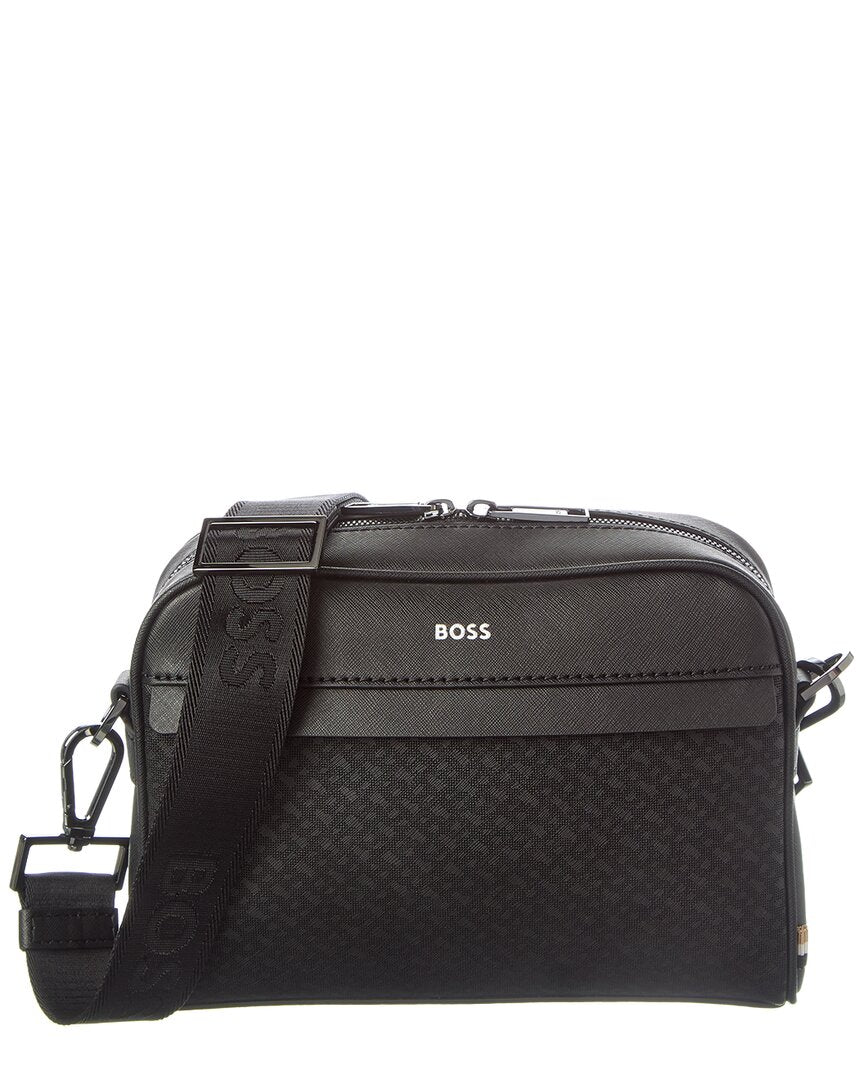 Hugo Boss Zair Mp Squared Leather Crossbody | ShopSimon