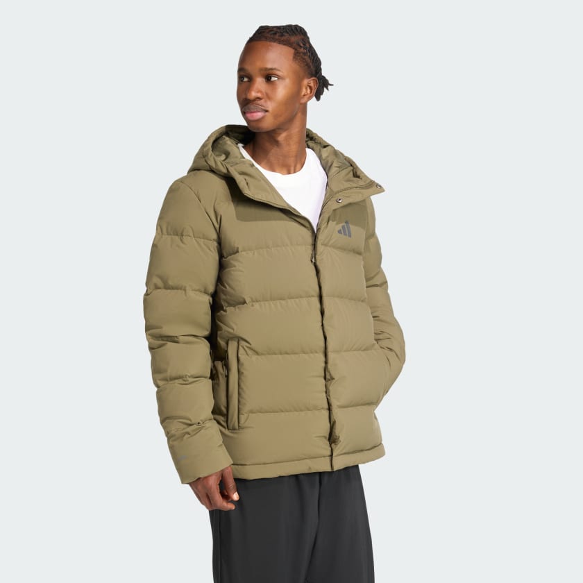 adidas Men's Helionic Climawarm Hooded Down Jacket | ShopSimon