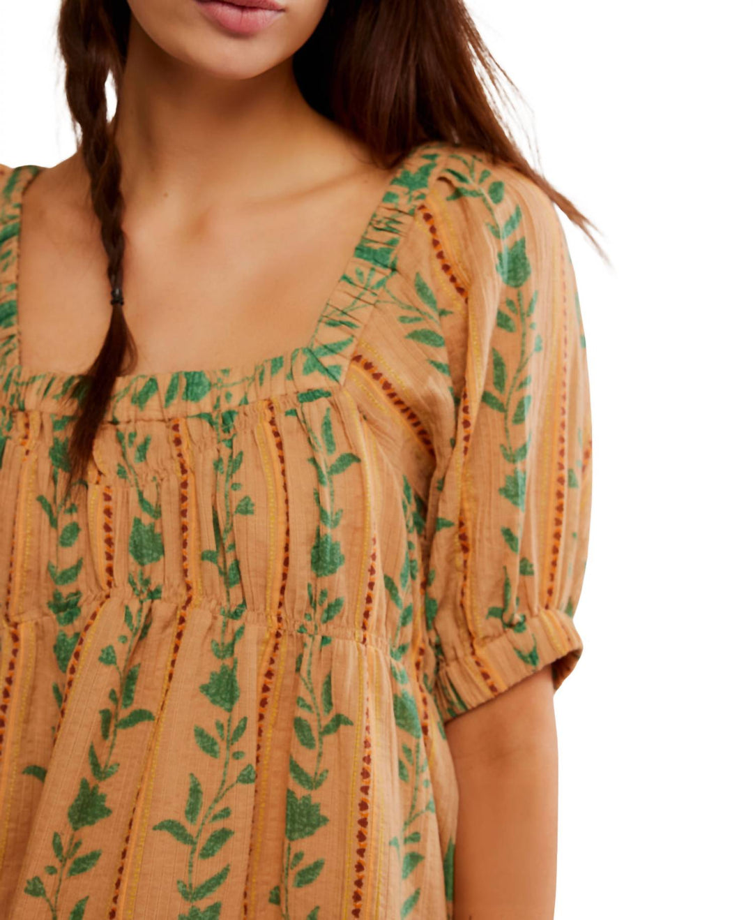 Free People Santorini Printed Tunic In Brioche Combo