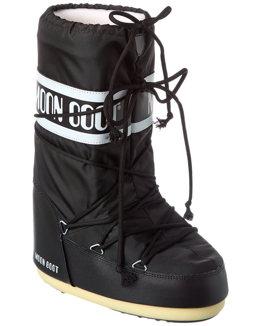 MOON BOOT Icon logo-print Bootsムーンブーツブーツ Moon Boot Icon logo-print Boots | Black | FARFETCH
