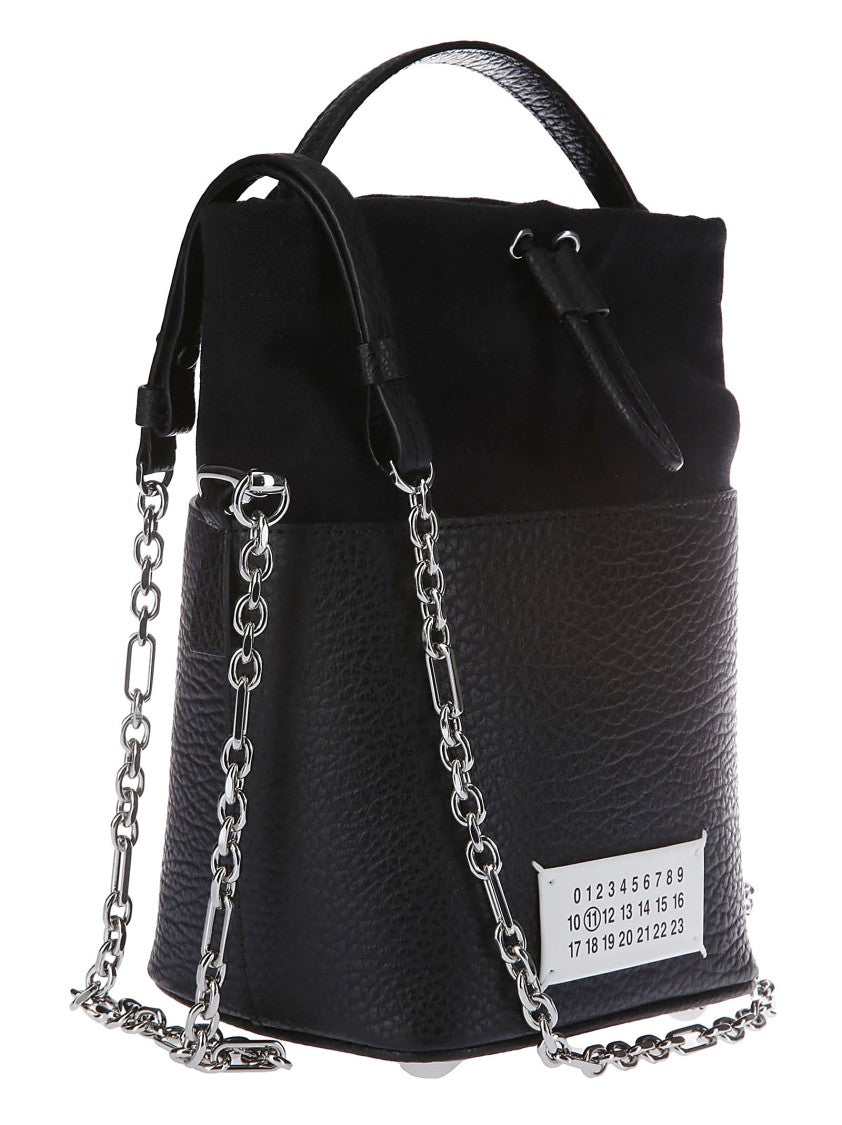 Maison Margiela Leather Bucket Bag With Drawstring Closure