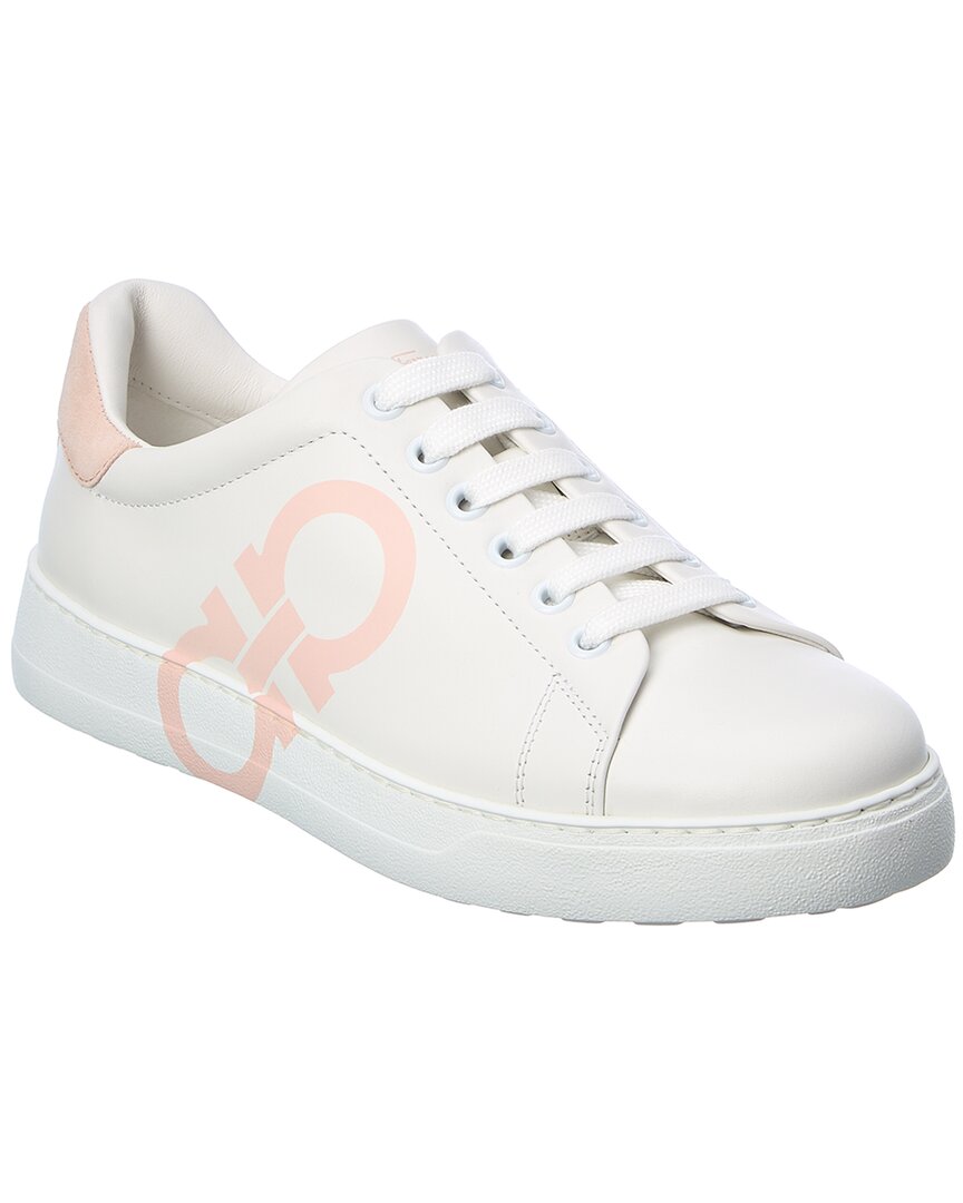 スニーカー Ferragamo SNEAKERS WOMAN NUMBER Salvatore Ferragamo Ferragamo Number Leather Sneaker | ShopSimon