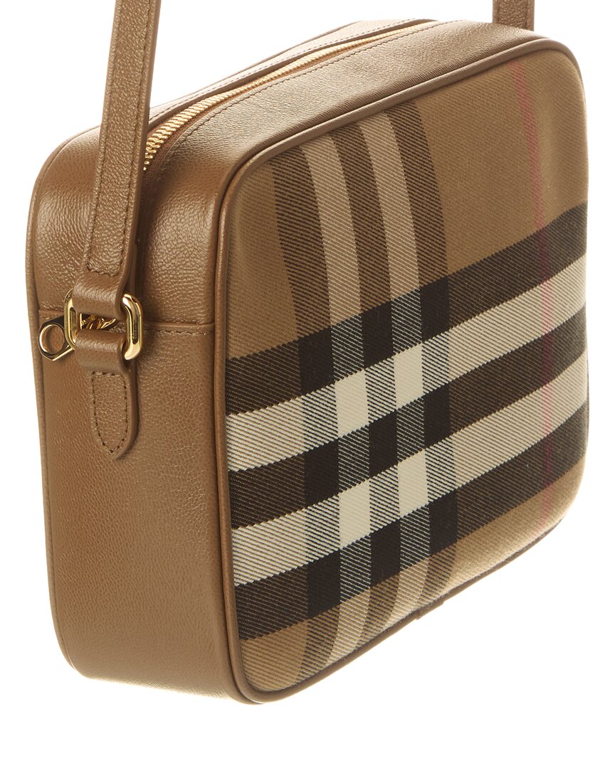 Burberry Check Canvas & Leather Camera Bag | ShopSimon