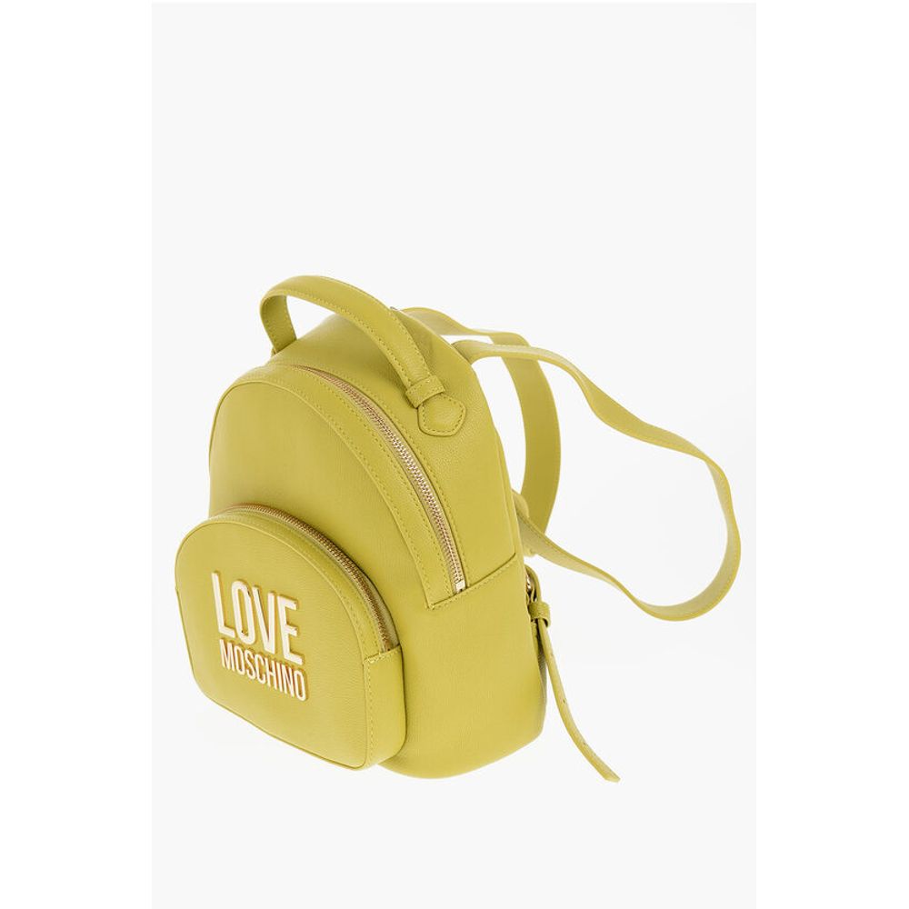 Moschino Love Solid Color Faux Leather Backpack With Golden  display picture 1