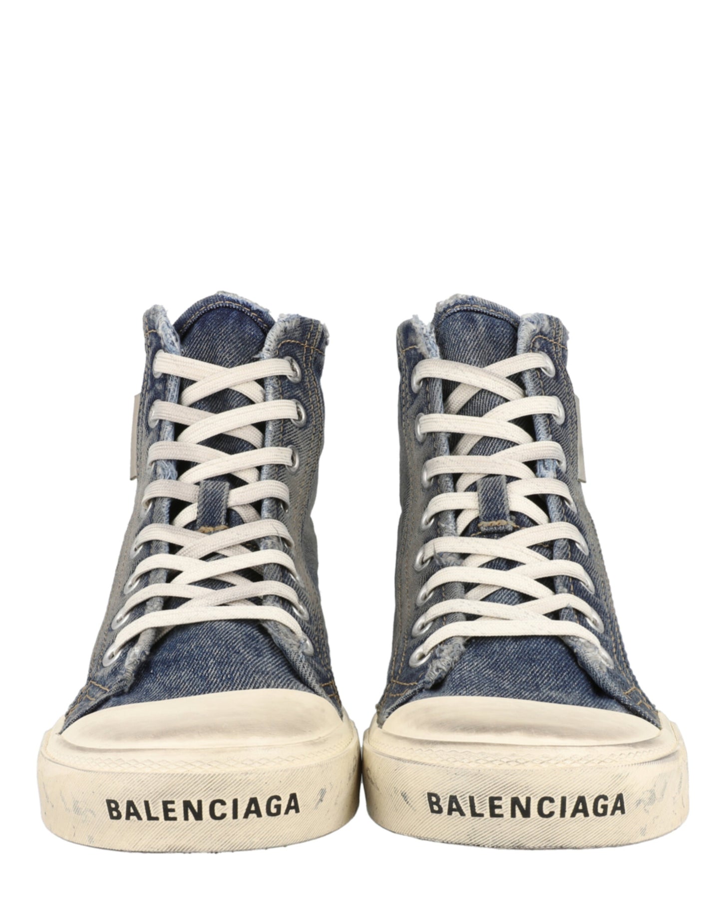 Balenciaga Paris Denim High-Top Sneakers | ShopSimon