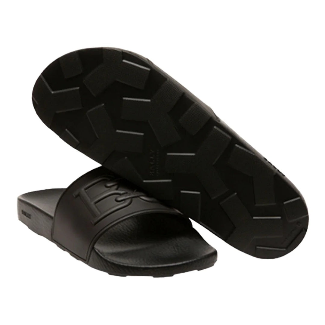NEW BALLY men\'s scotty 6300476 slide sandals in black rubber Bally Scotty 6300476 Men main image 3