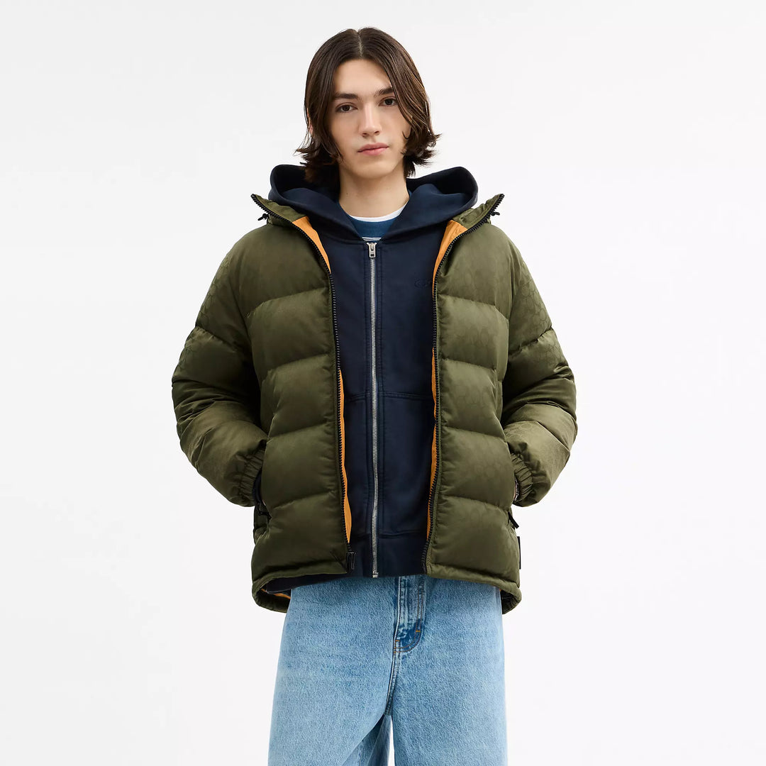 COACH ダウンジャケット オリーブ カーキ 長め丈 175/92A 【公式通販】