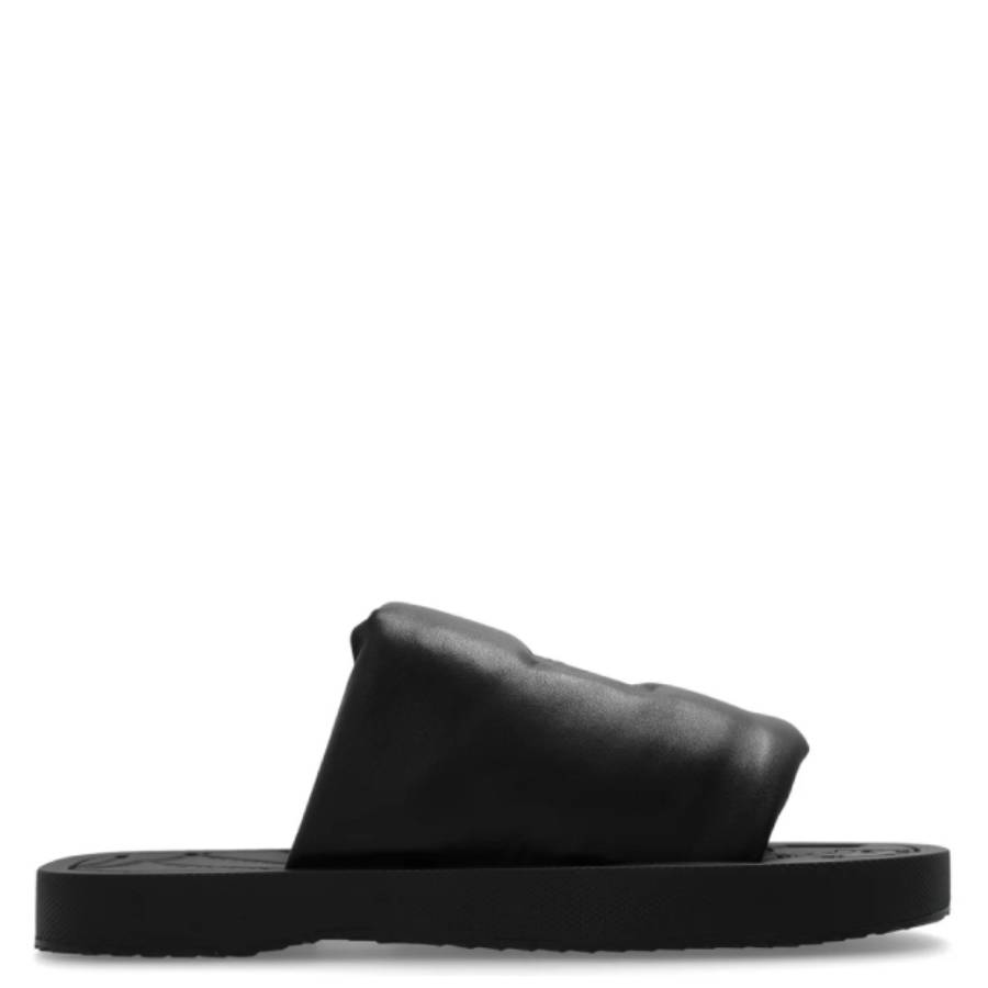 Burberry mens EKD Slab leather embossed logo monogram slides NEW Authentic BURBERRY Men main image 2