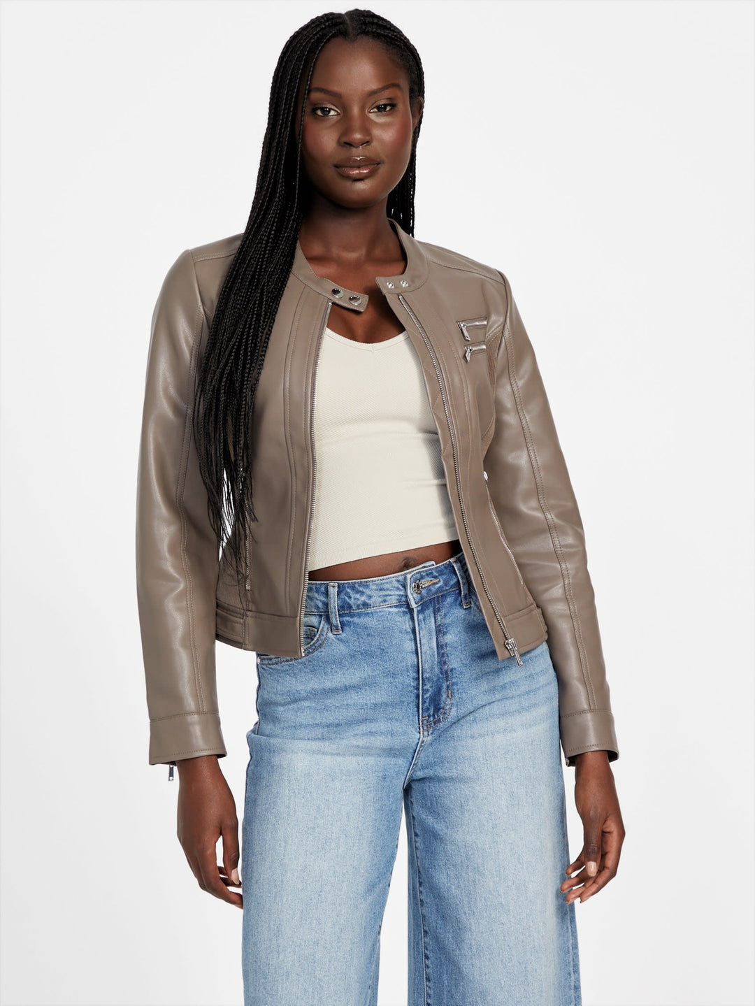 Guess Factory Zona Faux-Leather Jacket | ShopSimon