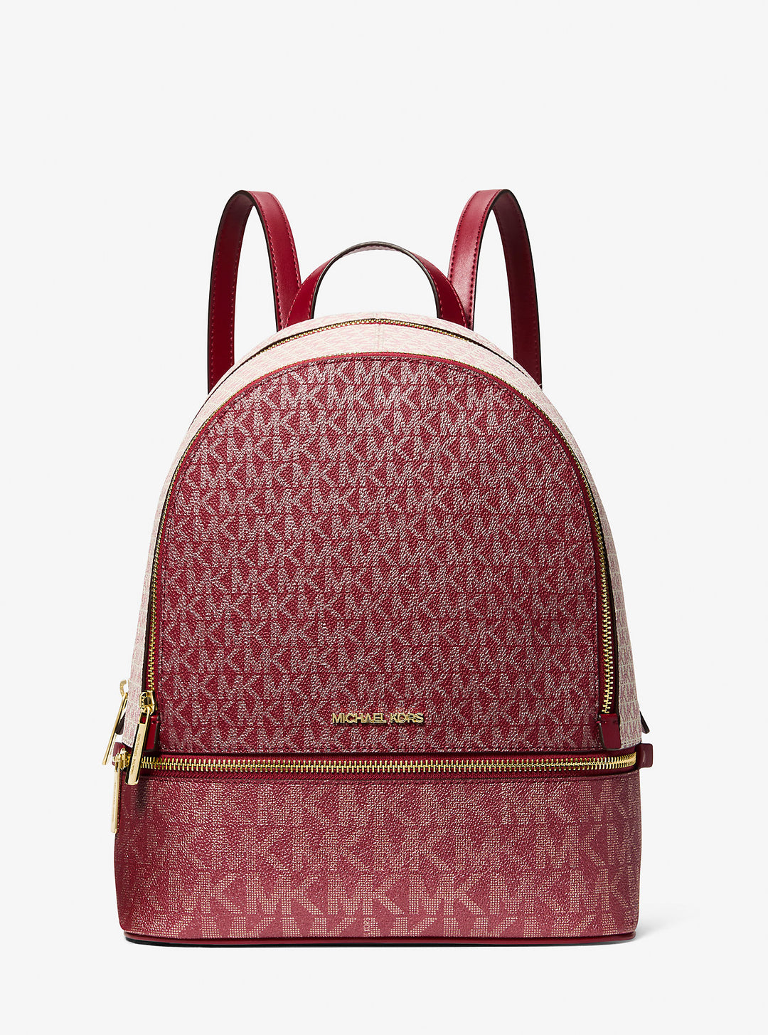 Michael Kors Outlet Rhea Medium Metallic Signature Logo 