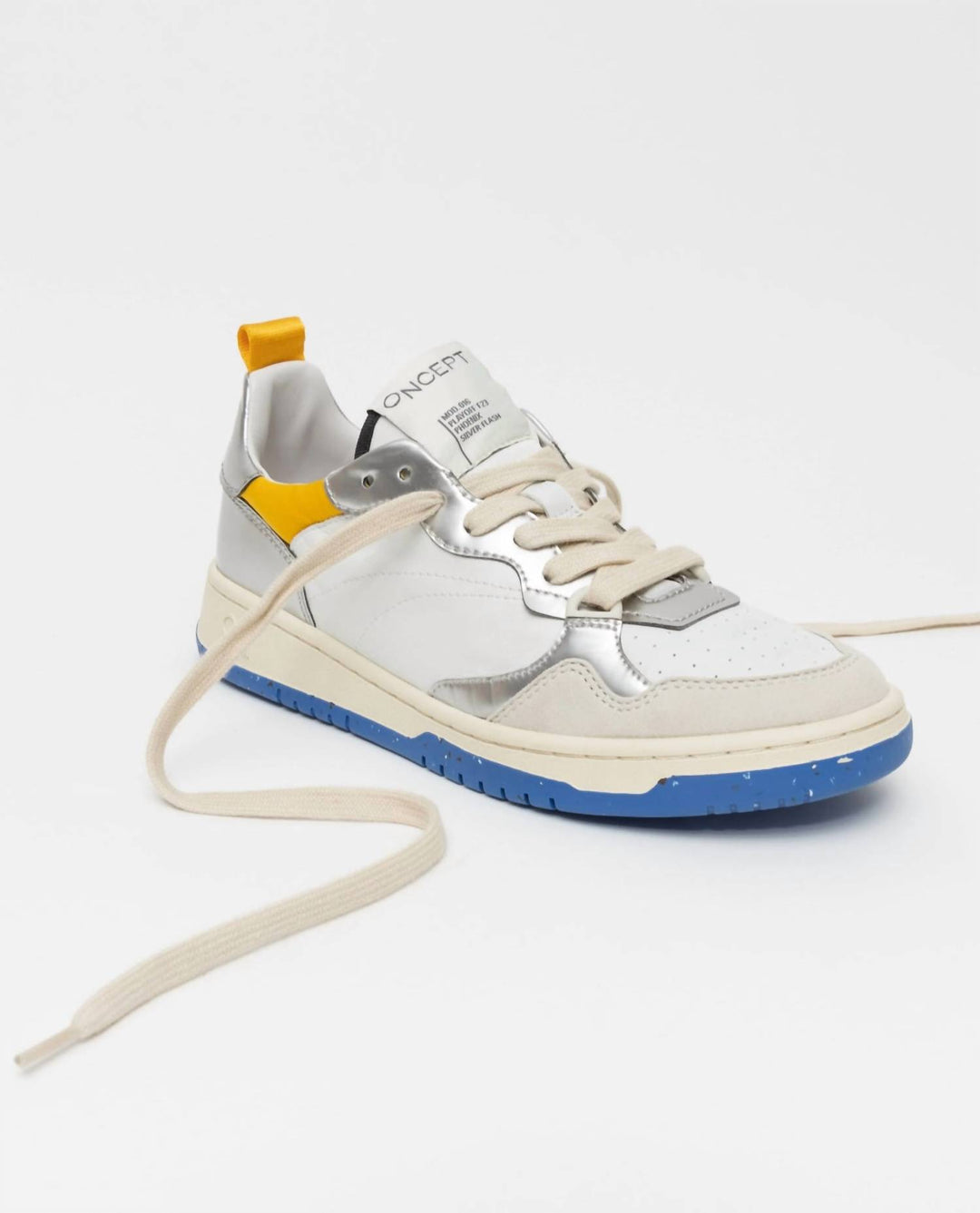 Oncept Phoenix Court Sneakers Silver Flash Metallic Blue Yellow Size 8 Oncept Phoenix Silver Flash Sneaker – Five 54 Clothing main image 2