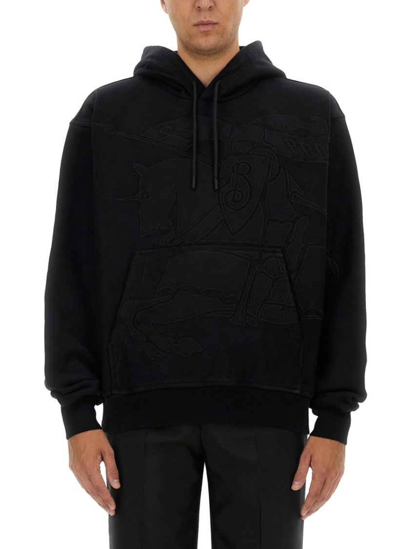 Burberry Relaxed Fit Black Hoodie | ShopSimon