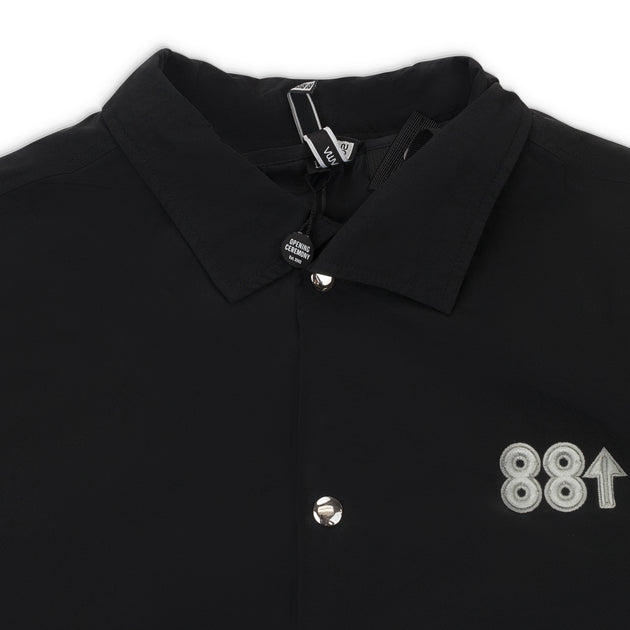 88 RISING x SORYAMA Digital Robot Face Black Coach Jacket | ShopSimon