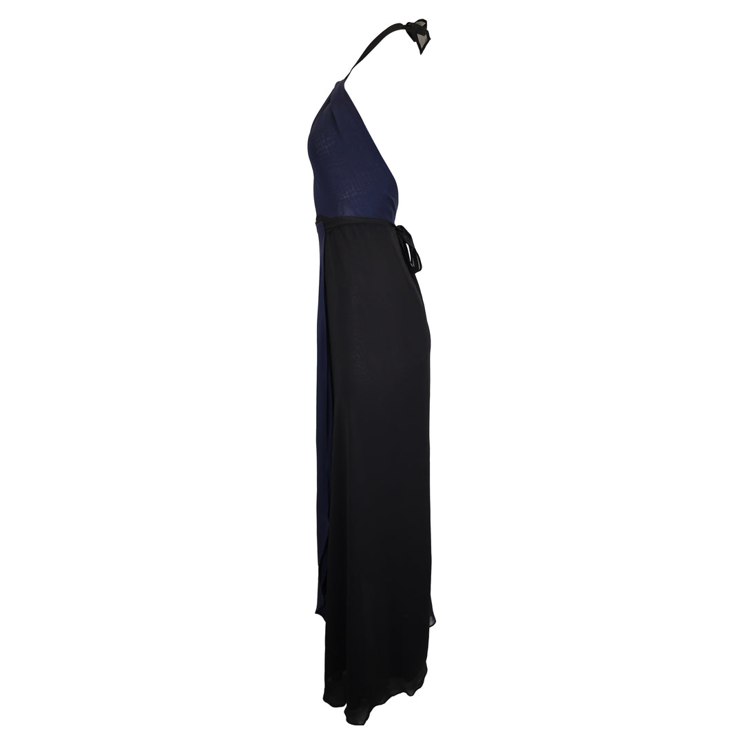 Reformation Estella Maxi Wrap Dress In Navy Blue Chiffon | ShopSimon Reformation Estella Maxi Wrap Dress In Navy Blue Chiffon | ShopSimon