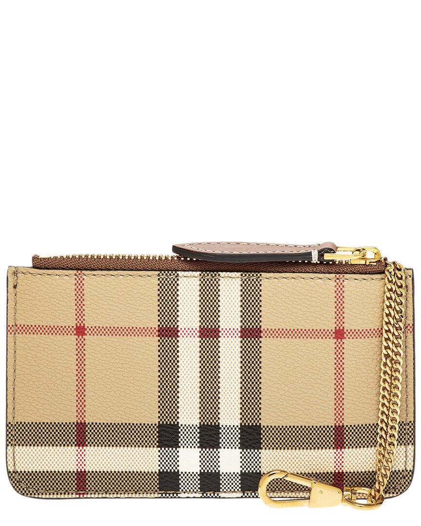 コインケース・小銭入れ Burberry Printed Canvas Coin Purse Check Strap Coin Case in Archive beige - Women | Burberry