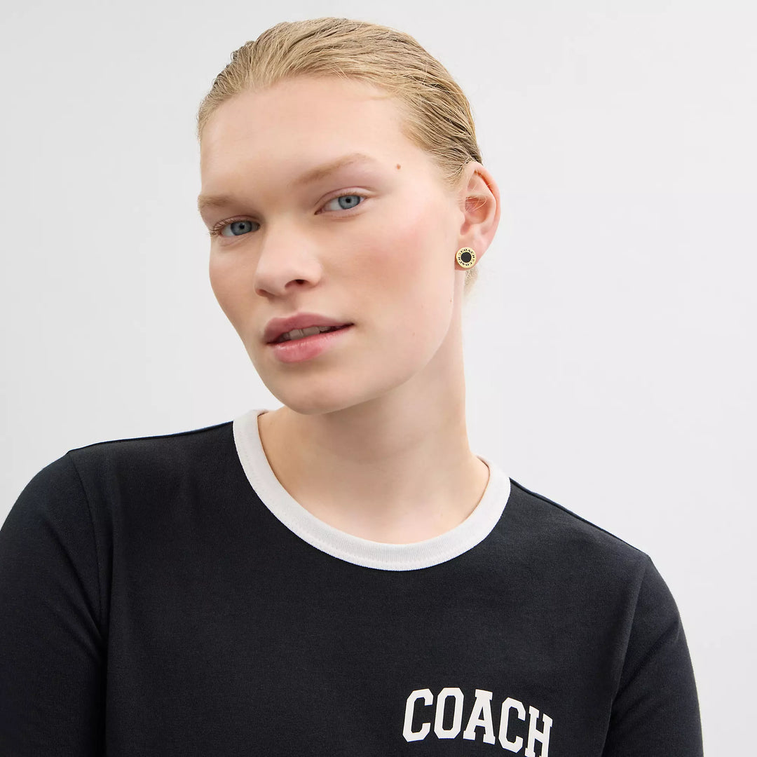 【COACH】ロゴ☆Enamel Circle Stud Earrings☆スタッズピアス Coach Outlet Coach Enamel Circle Stud Earrings | ShopSimon