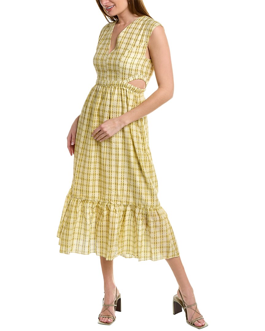 mango gingham midi dress Marie Oliver Simone Silk-Blend Midi Dress