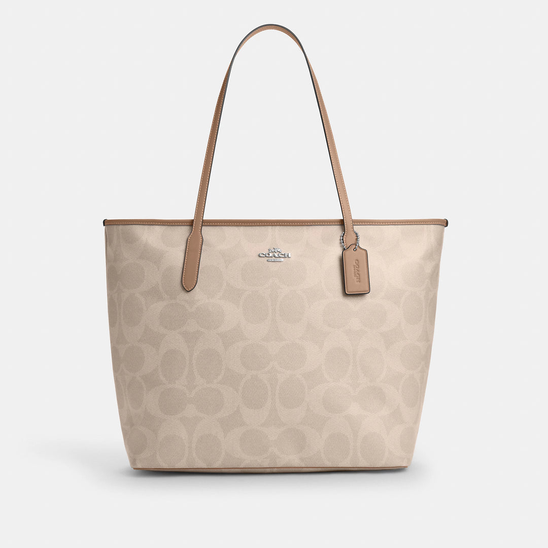 Coach Outlet Large City Tote Bag In Maxi Signature Canvas