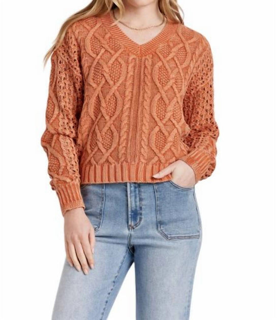 Another Love Claudia Vintage Wash Sweater In Pumpkin | ShopSimon