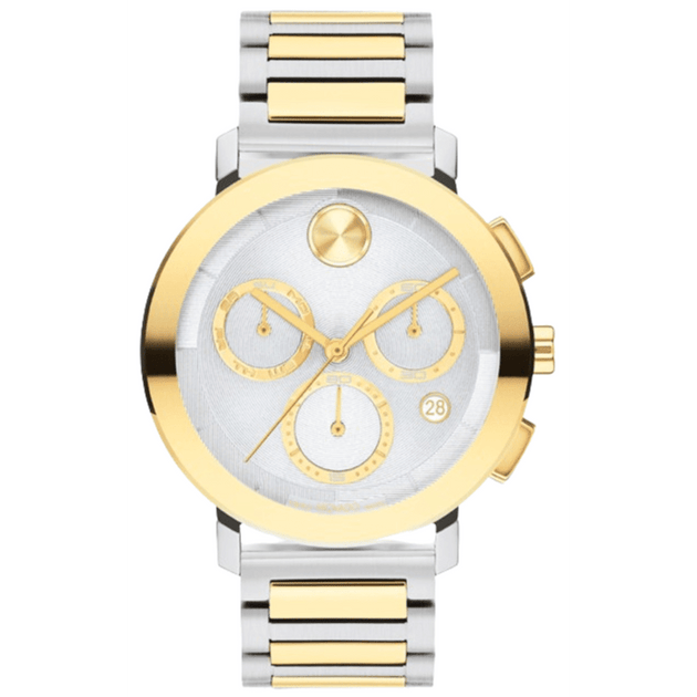 Movado Bold Evolution Quartz Chronograph Silver Dial Steel Men's Watch ...