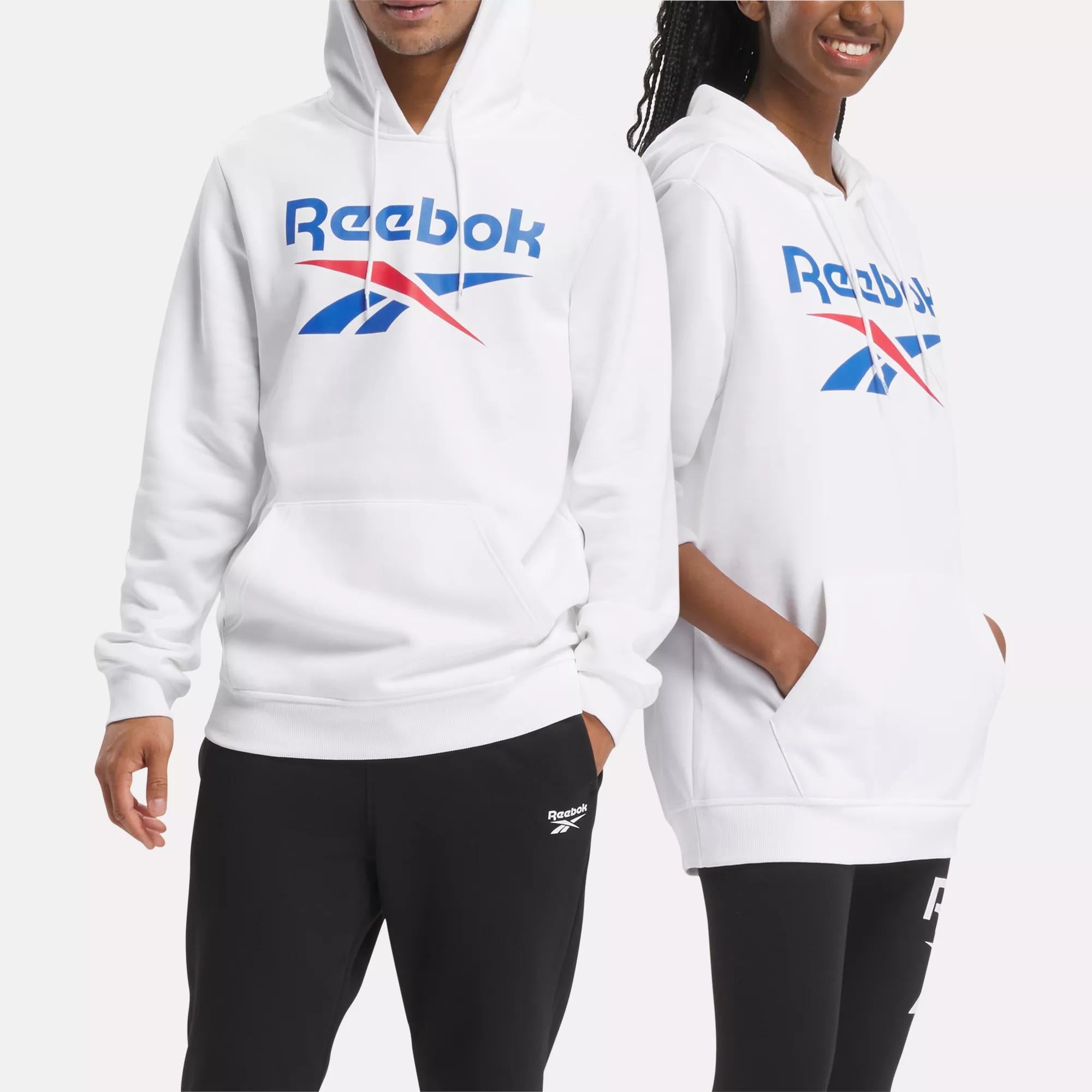 Reebok Identity Fleece Stacked Logo Pullover Hoodie