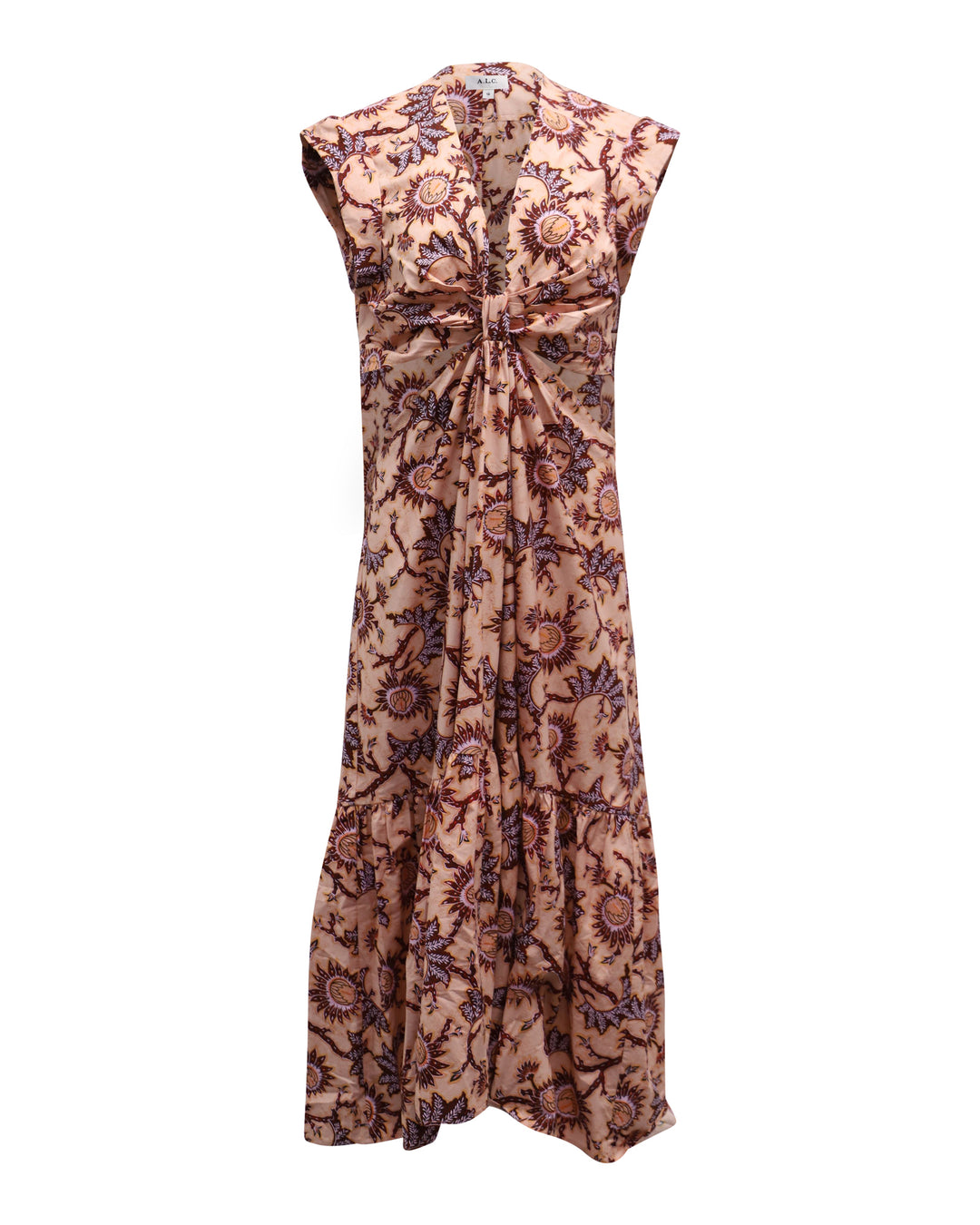 A.L.C. ALC Alexandria Cut Out Maxi Dress in Pink Cotton