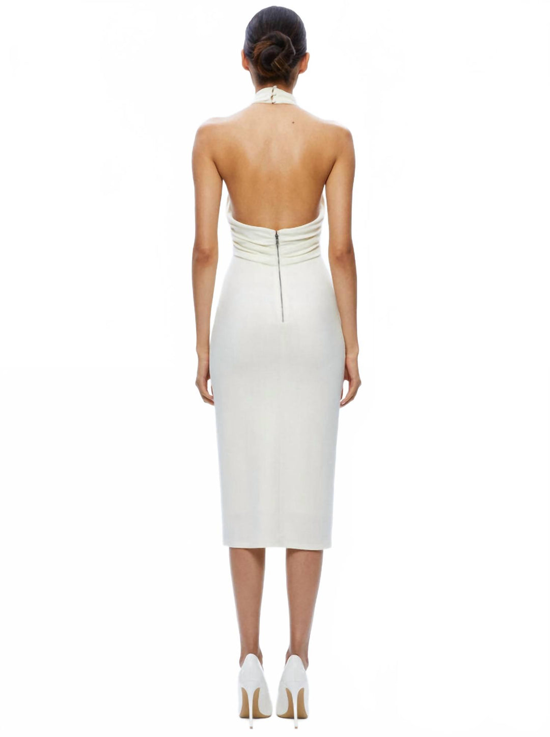 suellen twist neck halter midi dress Alice & Olivia