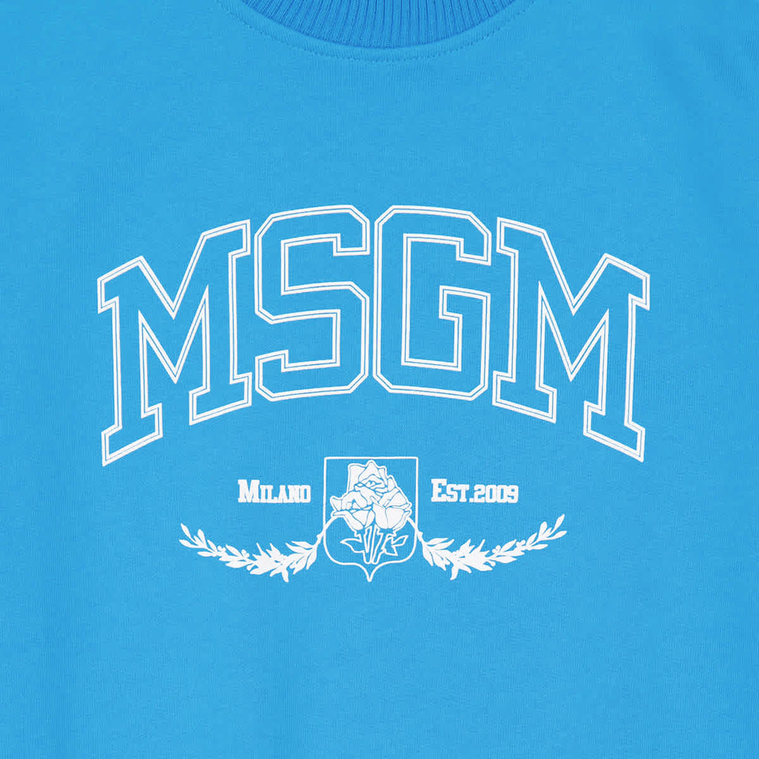 スウェット・トレーナー MSGM COTTON SWEATSHIRT WITH LOGO PRINT Crewneck cotton sweatshirt black with logo | Shop MSGM US