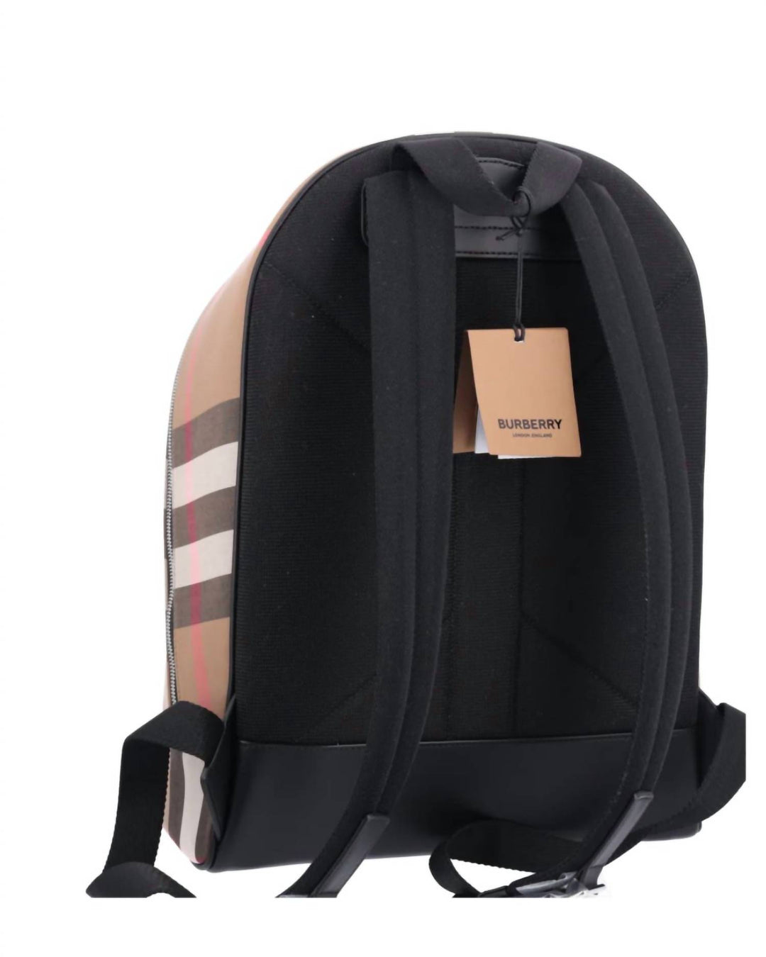 NEW BURBERRY women\'s jeff canvas backpack in taupe check s-l400.jpg main image 4