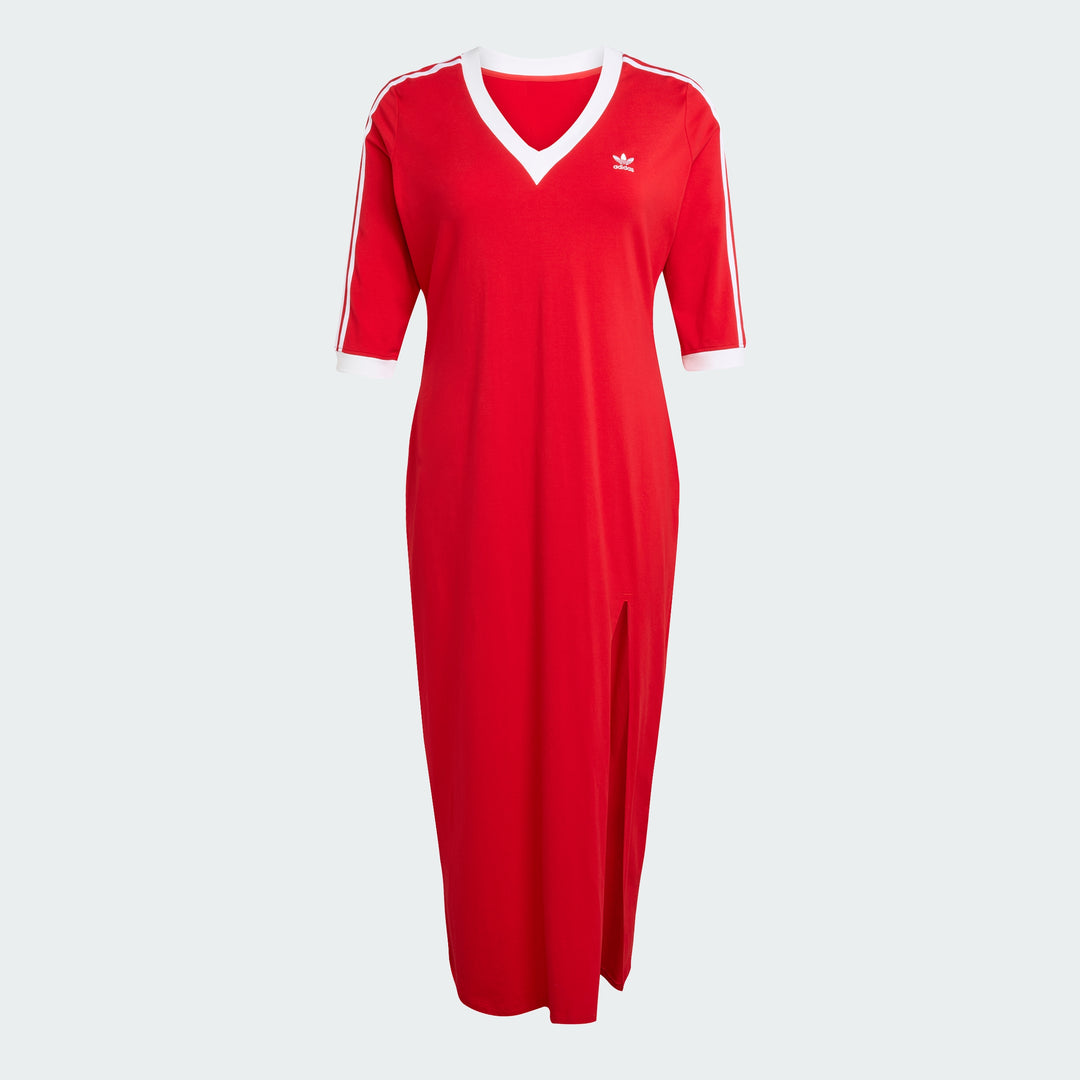 adidas Women's Adicolor Classics 3-stripes V-neck Maxi Dress (plus Size)