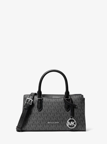 Michael Kors Arden Small Signature Logo Messenger Bag (Black)