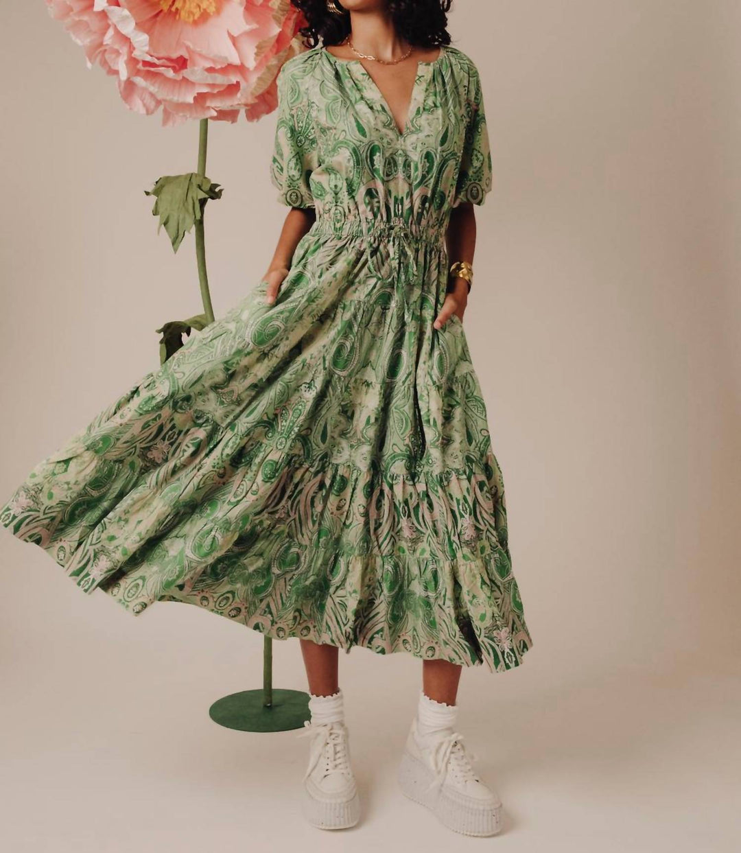 slim fit dress slacks Women's Emerald Floral Dress main image 0