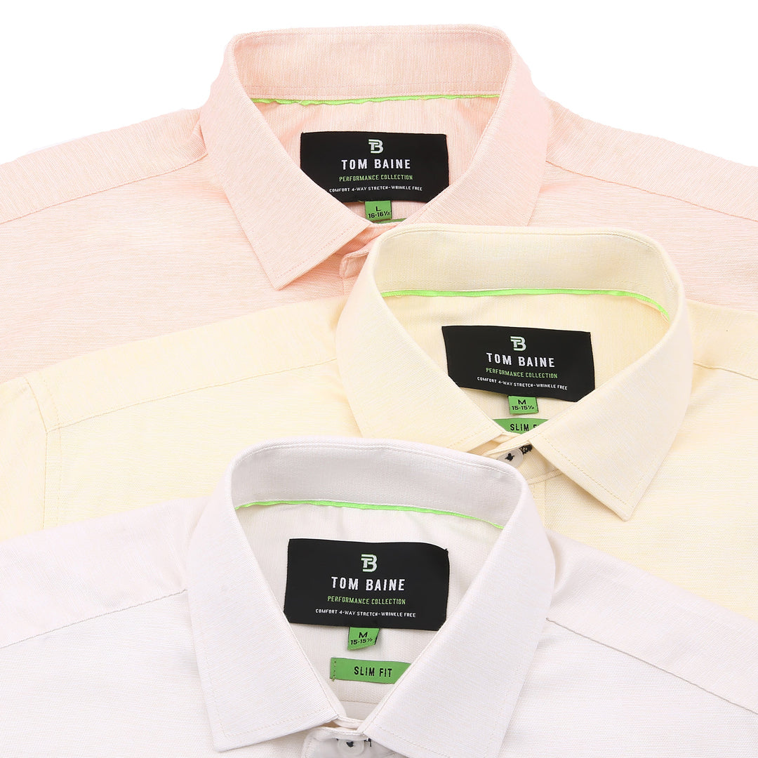 tom baine dress shirts Tom Baine Men's Performance Solid Long Sleeve Button Down Dress Shirt - Sky Blue