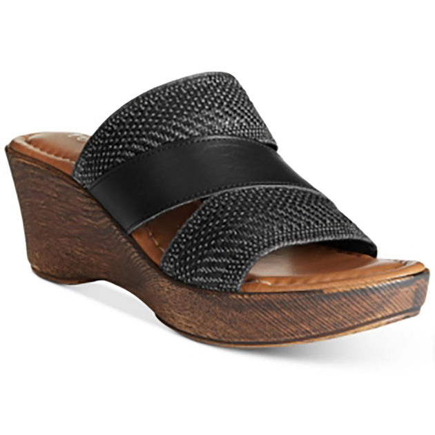 Tuscany By Easy Street Womens Woven Man Made Wedge Sandals | ShopSimon