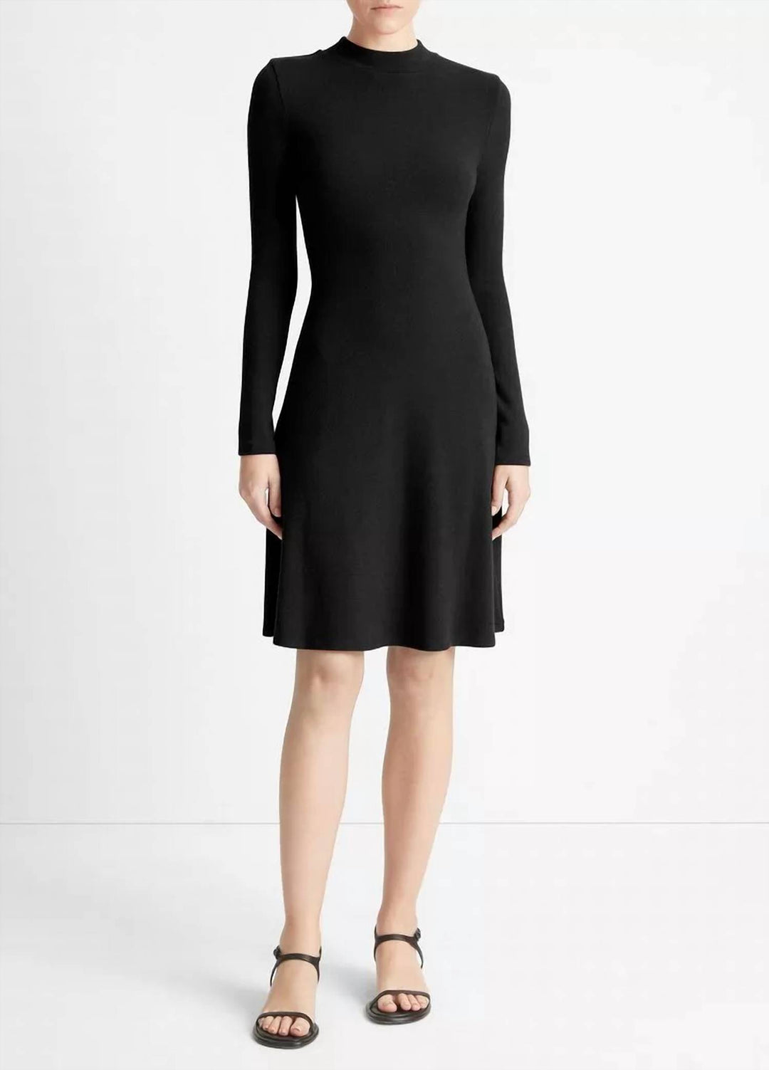 vince long sleeve mock neck dress Vince - Black Mock Neck Long Sleeve Dress