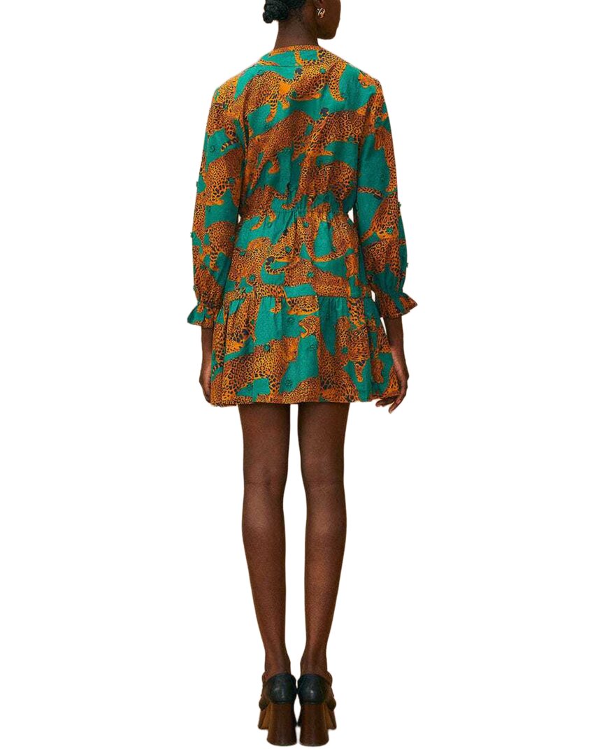 FARM Rio Artsy Leopards Green Long Sleeve Mini Dress | ShopSimon FARM Rio Artsy Leopards Green Long Sleeve Mini Dress | ShopSimon