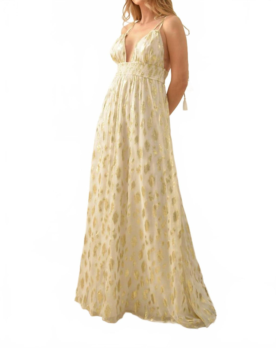 Steffany Milano Lili Maxi Dress In Gold