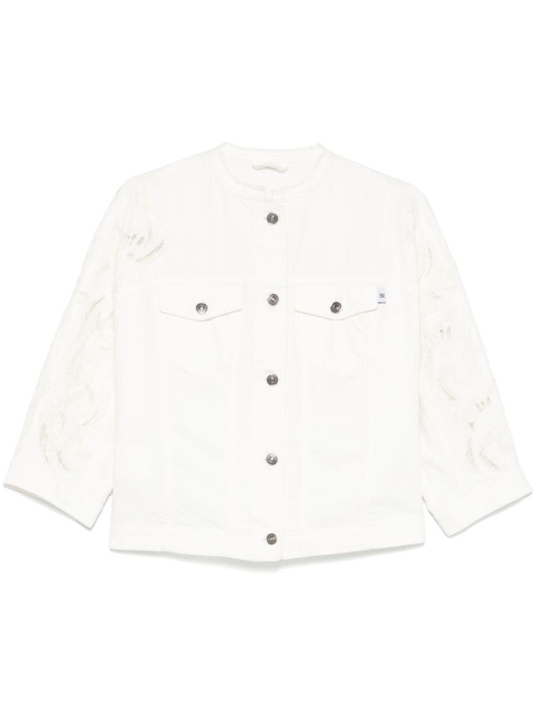 ジャケット ERMANNO SCERVINO Woman Jacket White D465N336UZG 14300 Ermanno Scervino White Jacket With Front Button Fastening