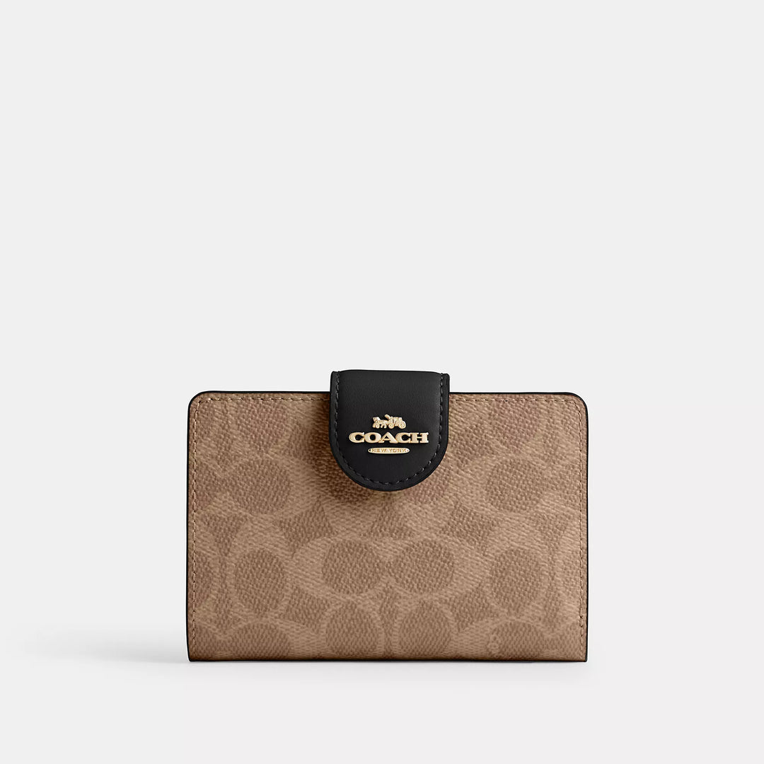 Coach Outlet Medium Corner Zip Wallet In Signature Canvas | ShopSimon
