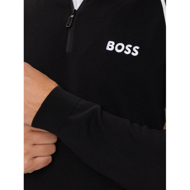 Hugo Boss Men's Ever-x Tech Flex Quarter-zip Sweatshirt, Black | ShopSimon
