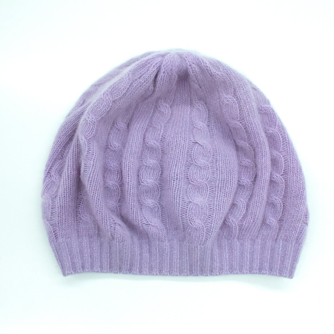 PORTOLANO CASHMERE BERET IN CABLES DESIGN | ShopSimon display picture 2