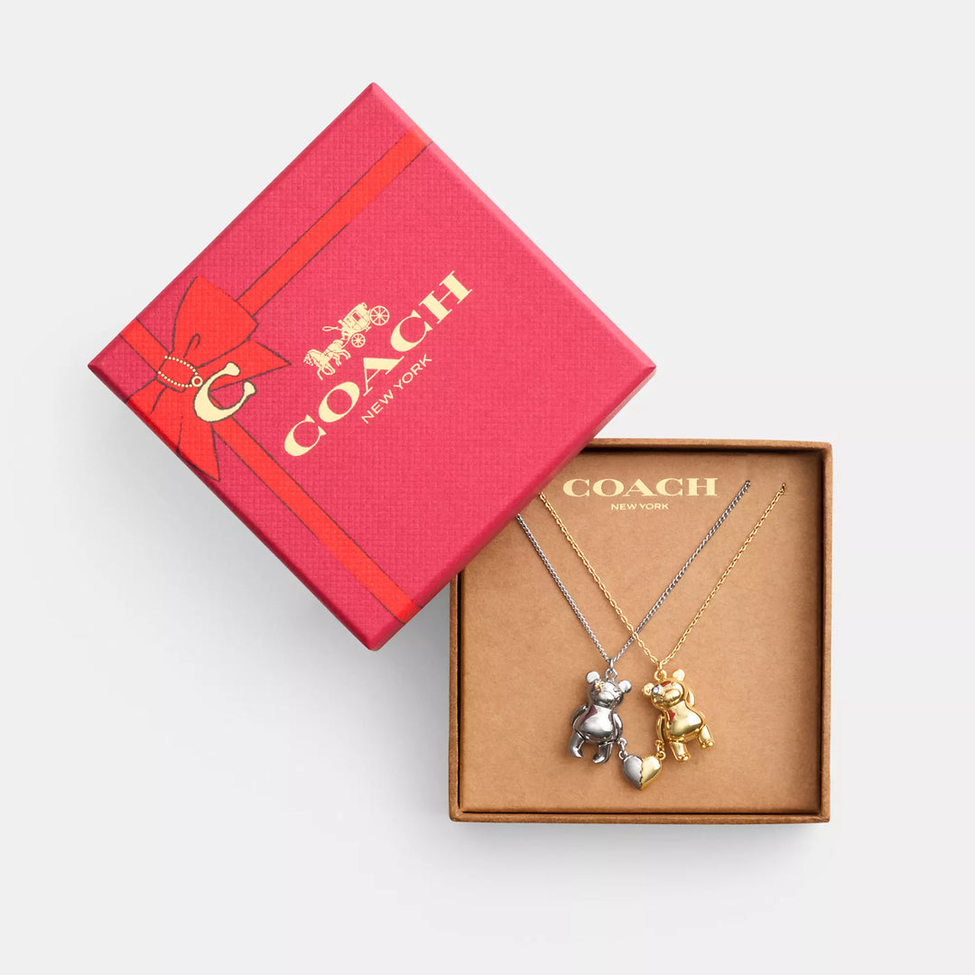 Coach Outlet Teddy Bear Heart Friendship Necklace Set | ShopSimon Coach Outlet Teddy Bear Heart Friendship Necklace Set | ShopSimon
